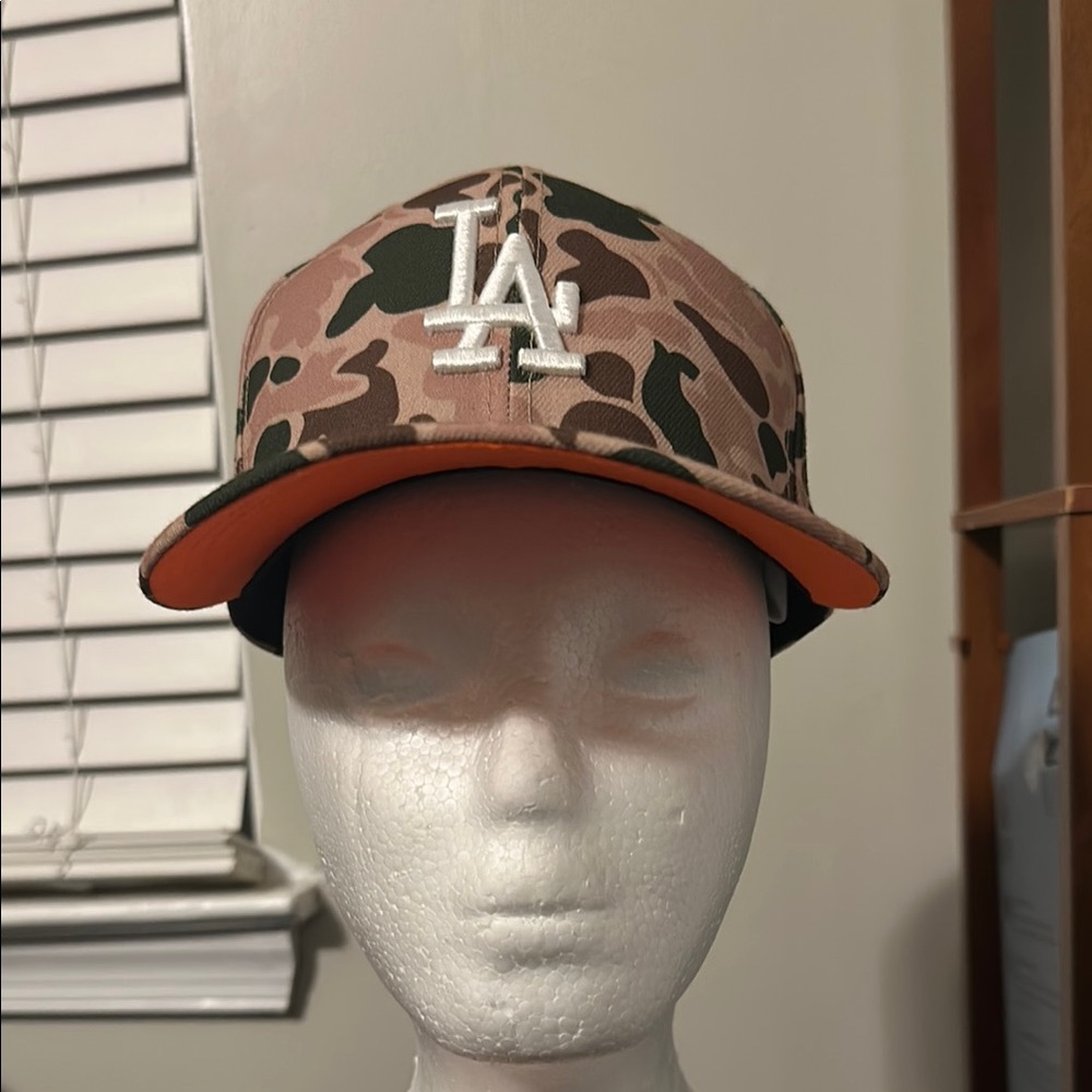 Camouflage LA Cap with Orange Brim